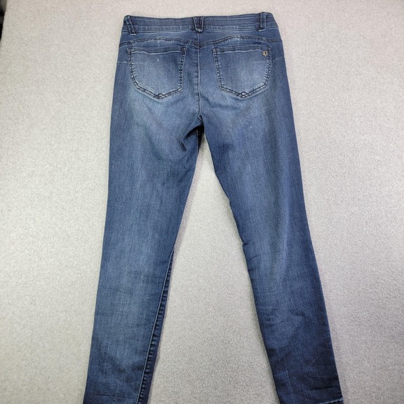 Democracy Ab-Solution Jeans Womens 10 Blue High Rise Skinny Distressed Stretch - Picture 6 of 14